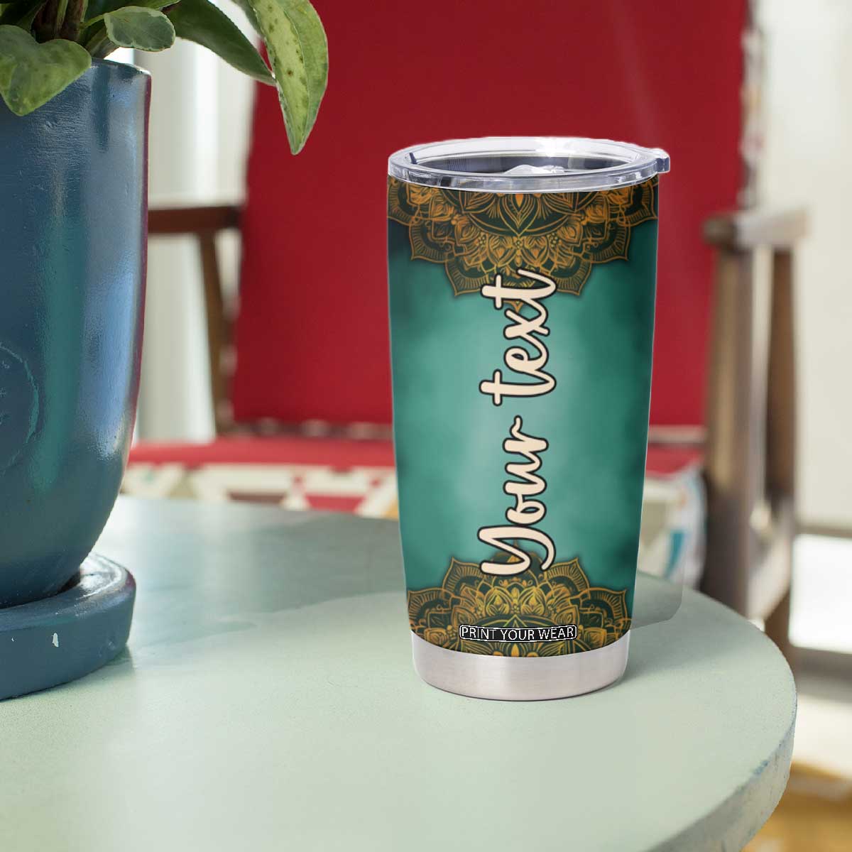 Mandala Tribal Elephant Tumbler Cup Personalized TS04 Print Your Wear