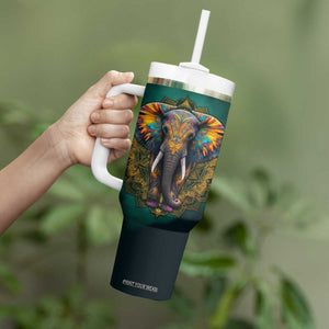 Mandala Tribal Elephant Tumbler With Handle Personalized TS04 Print Your Wear