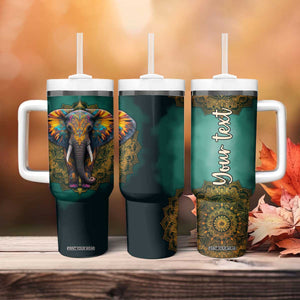 Mandala Tribal Elephant Tumbler With Handle Personalized TS04 Print Your Wear
