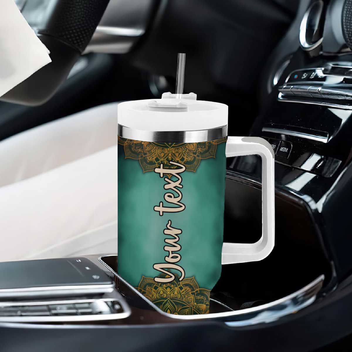 Mandala Tribal Elephant Tumbler With Handle Personalized TS04 Print Your Wear