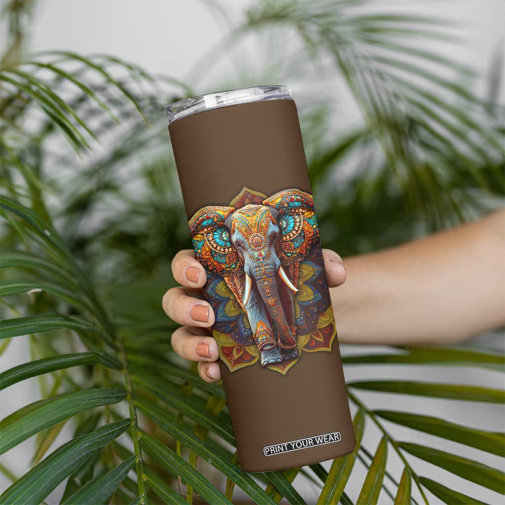Mandala Elephant Skinny Tumbler Personalized TS04 Print Your Wear