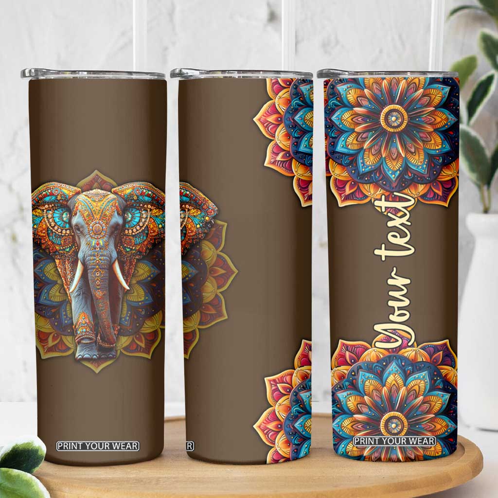 Mandala Elephant Skinny Tumbler Personalized TS04 Print Your Wear
