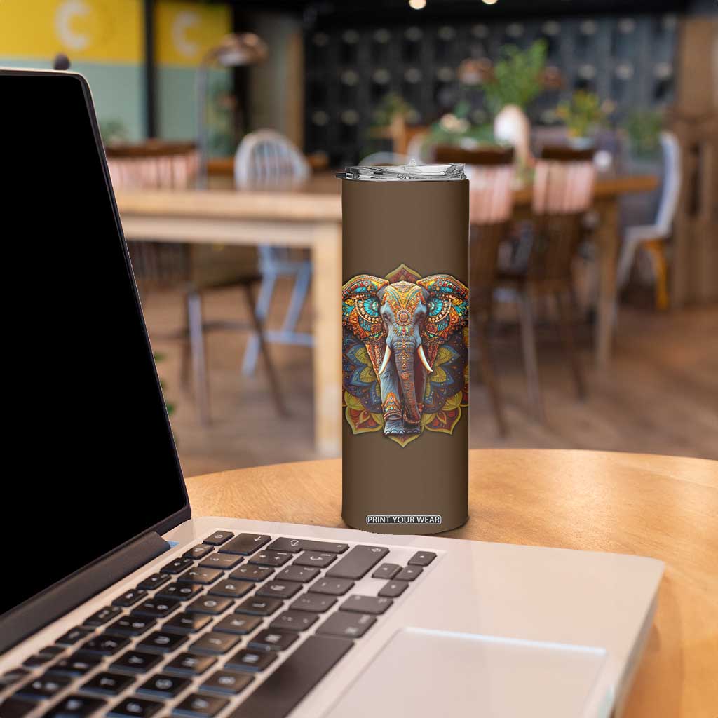 Mandala Elephant Skinny Tumbler Personalized TS04 Print Your Wear