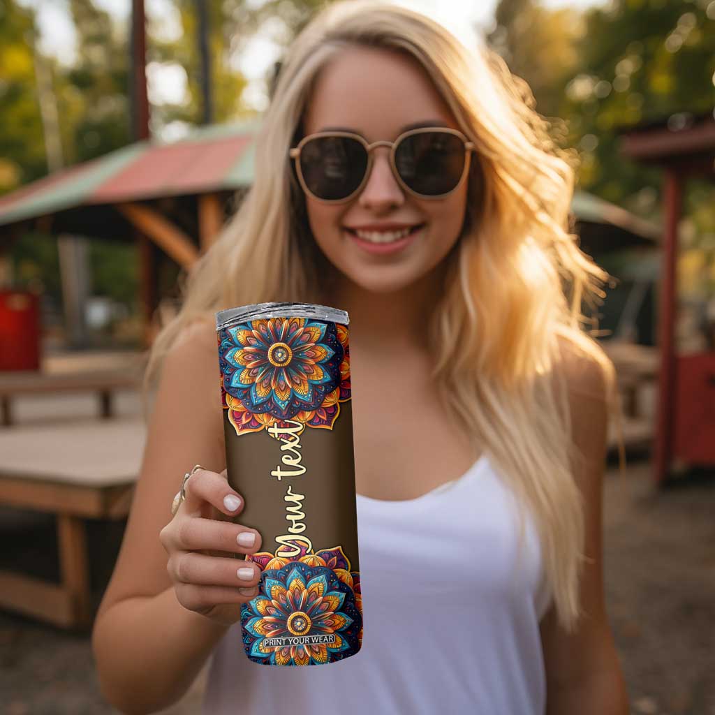 Mandala Elephant Skinny Tumbler Personalized TS04 Print Your Wear