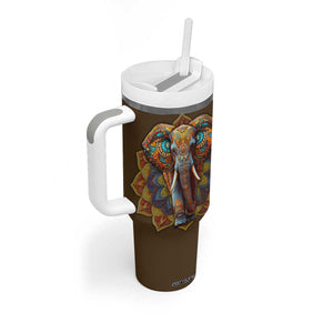 Mandala Elephant Tumbler With Handle Personalized TS04 Print Your Wear
