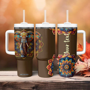 Mandala Elephant Tumbler With Handle Personalized TS04 Print Your Wear