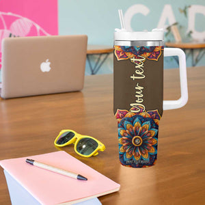 Mandala Elephant Tumbler With Handle Personalized TS04 Print Your Wear