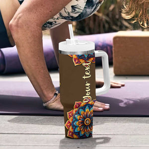 Mandala Elephant Tumbler With Handle Personalized TS04 Print Your Wear