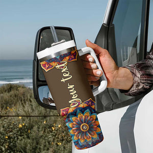 Mandala Elephant Tumbler With Handle Personalized TS04 Print Your Wear