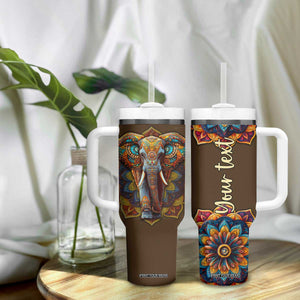 Mandala Elephant Tumbler With Handle Personalized TS04 Print Your Wear