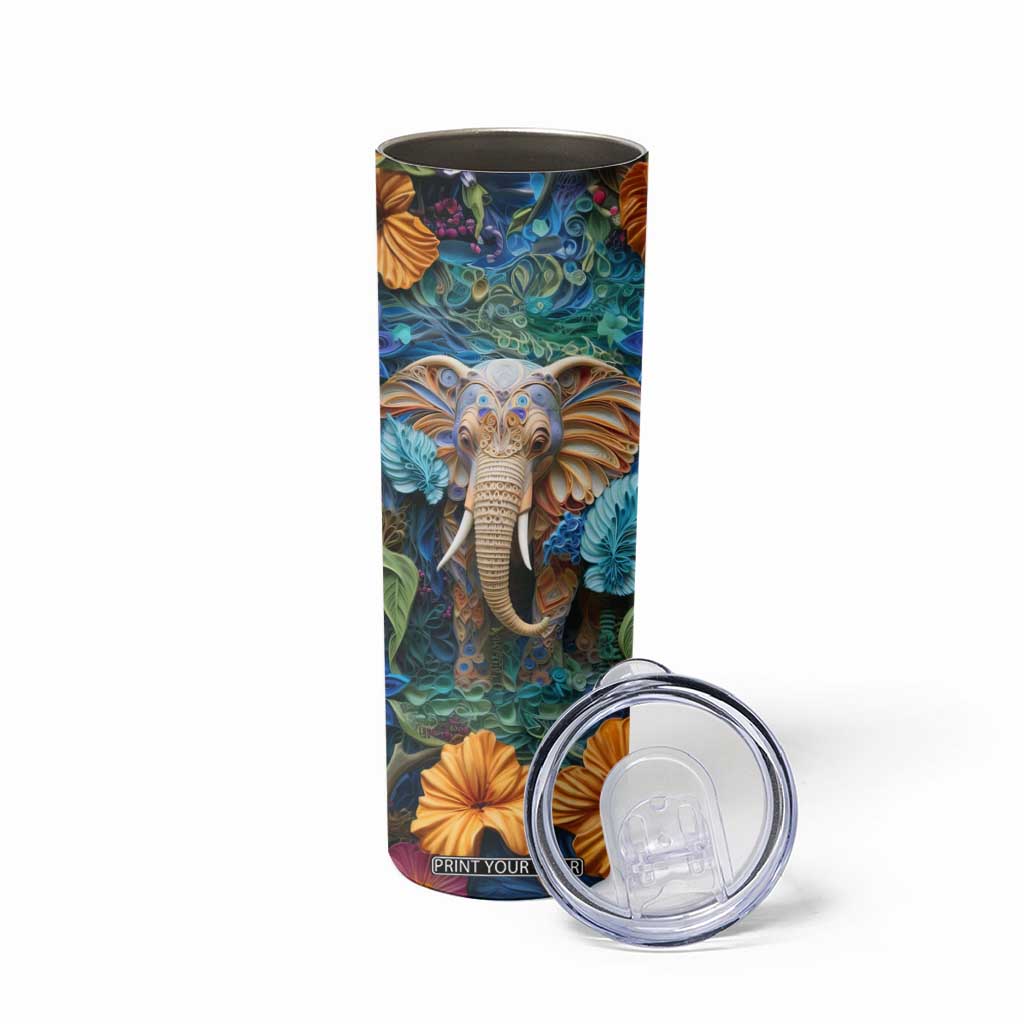 Elephant Paper Quiling Skinny Tumbler Personalized TS04 Print Your Wear