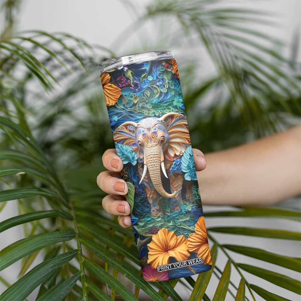 Elephant Paper Quiling Skinny Tumbler Personalized TS04 Print Your Wear