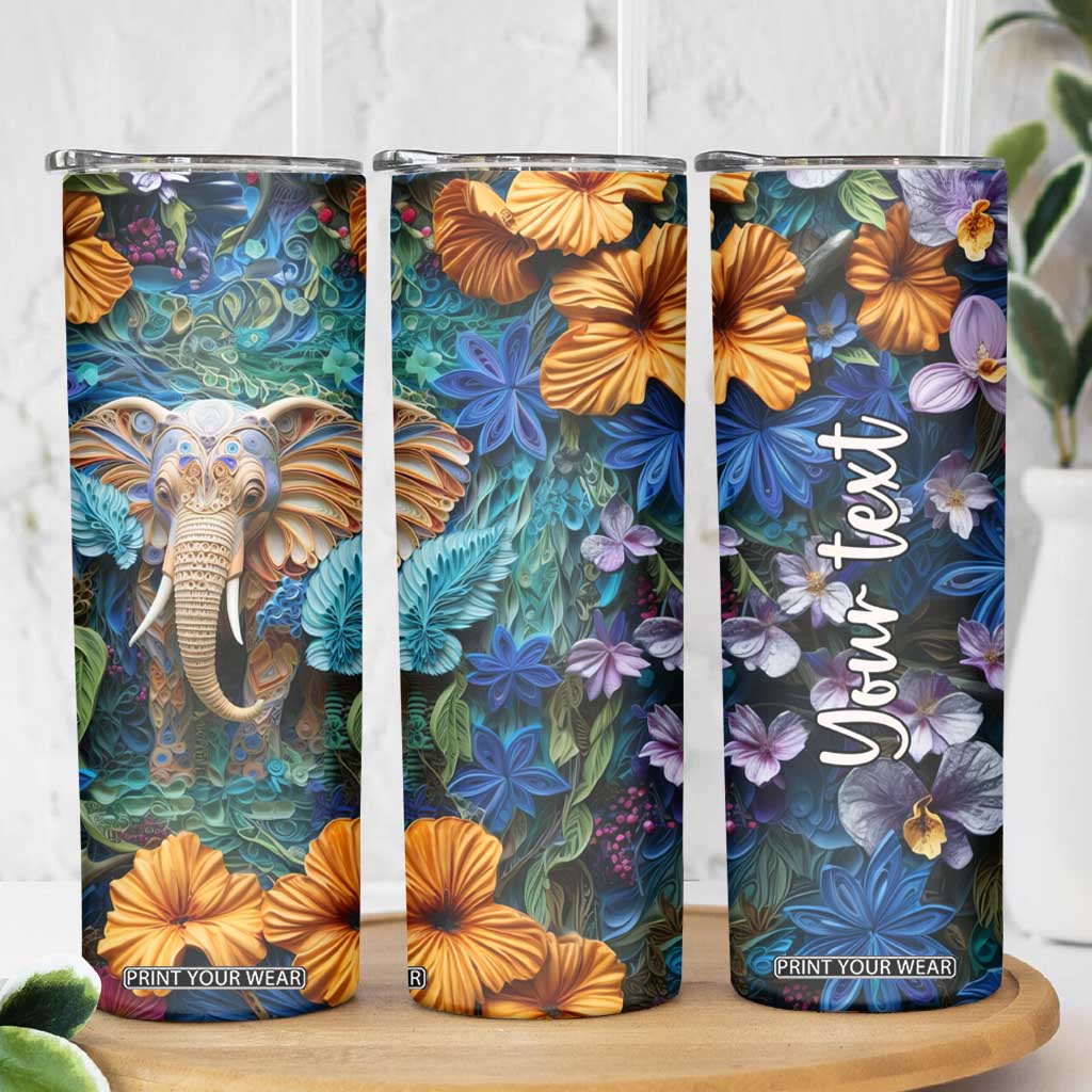 Elephant Paper Quiling Skinny Tumbler Personalized TS04 Print Your Wear