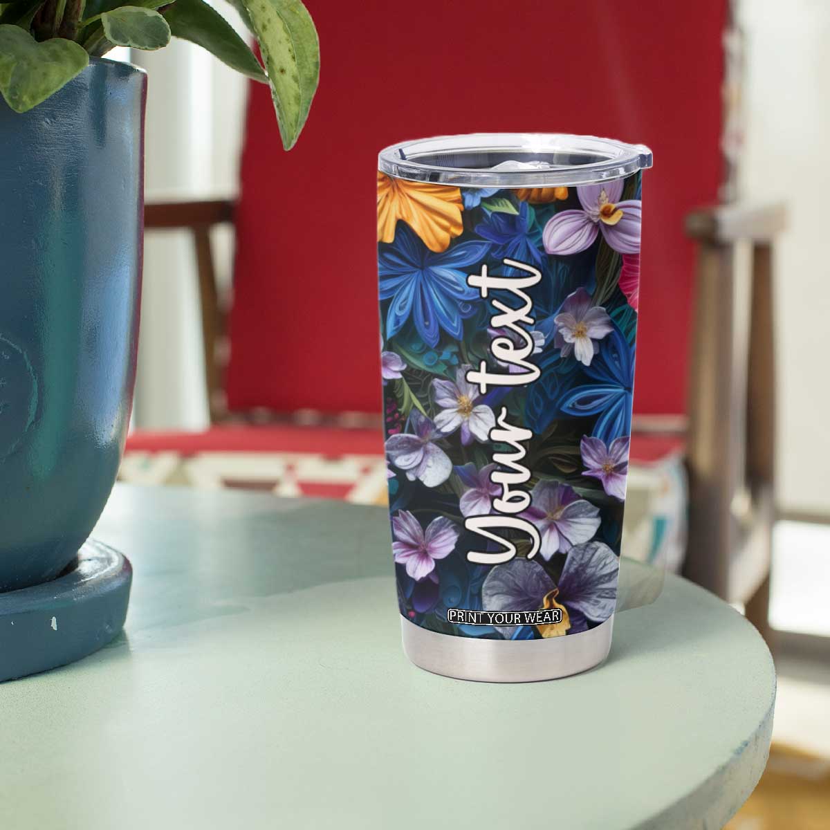 Elephant Paper Quiling Tumbler Cup Personalized TS04 Print Your Wear