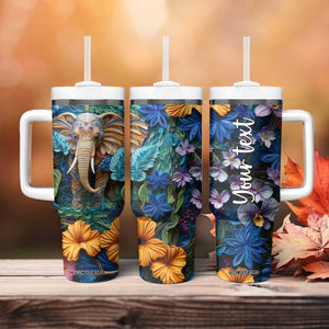 Elephant Paper Quiling Tumbler With Handle Personalized TS04 Print Your Wear