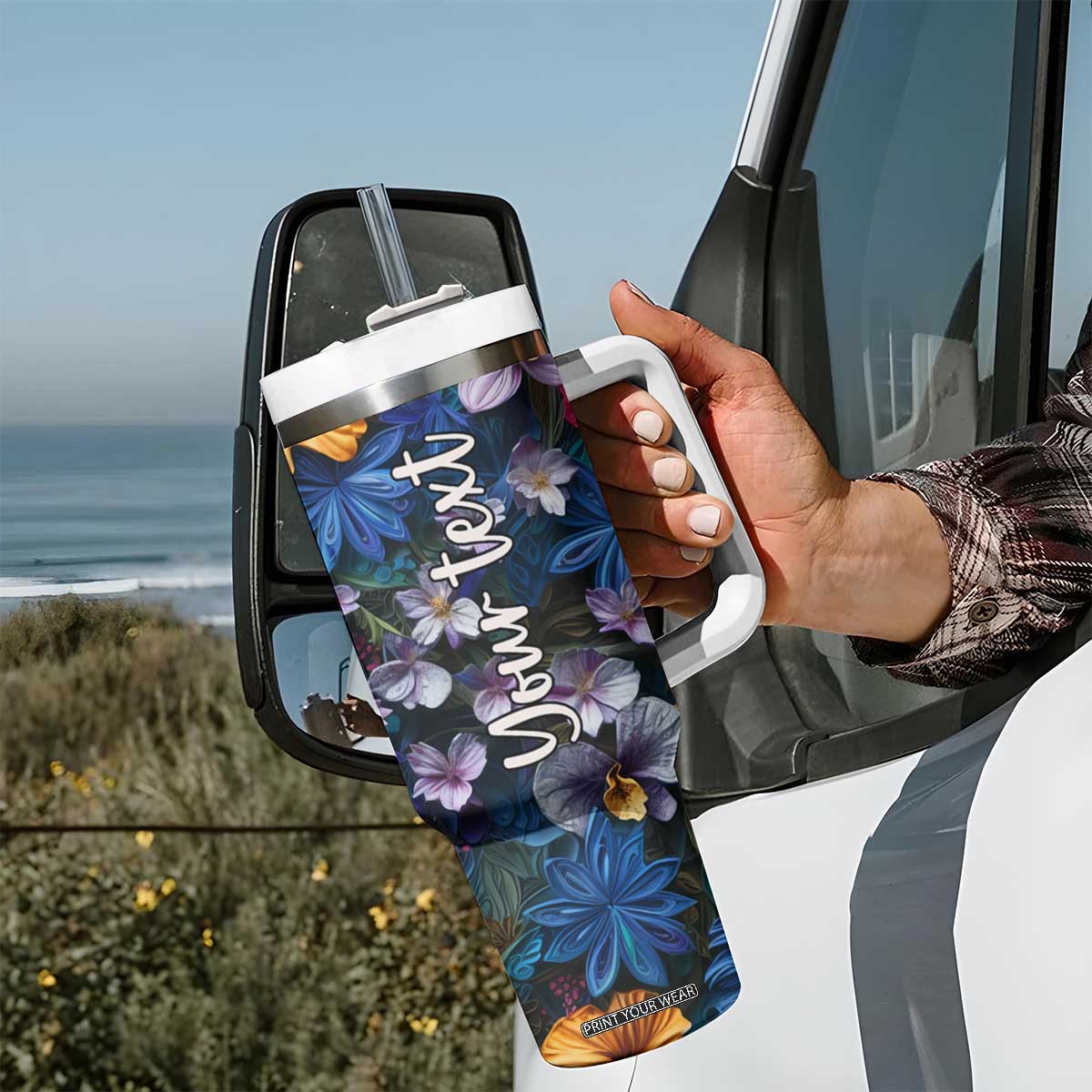 Elephant Paper Quiling Tumbler With Handle Personalized TS04 Print Your Wear