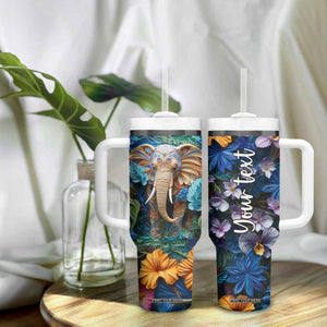 Elephant Paper Quiling Tumbler With Handle Personalized TS04 Print Your Wear