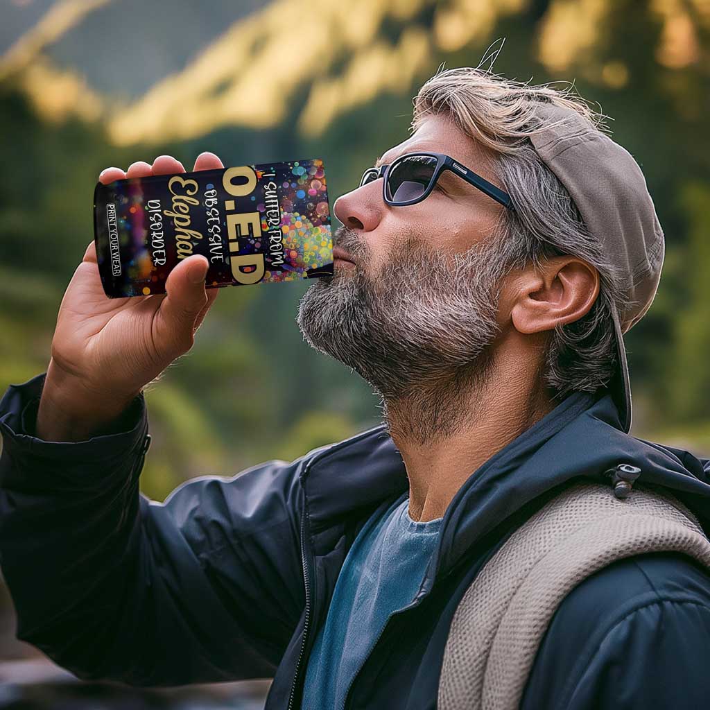 I Suffer From Oed Obsessive Elephant Disorder 4 in 1 Can Cooler Tumbler Personalized TS04 Print Your Wear