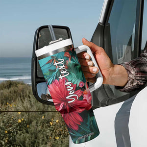 Flamingo Tropical Paper Quiling Tumbler With Handle Personalized TS04 Print Your Wear