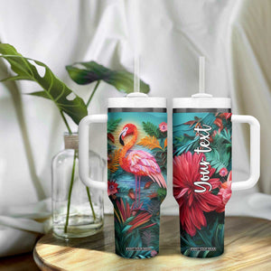 Flamingo Tropical Paper Quiling Tumbler With Handle Personalized TS04 Print Your Wear