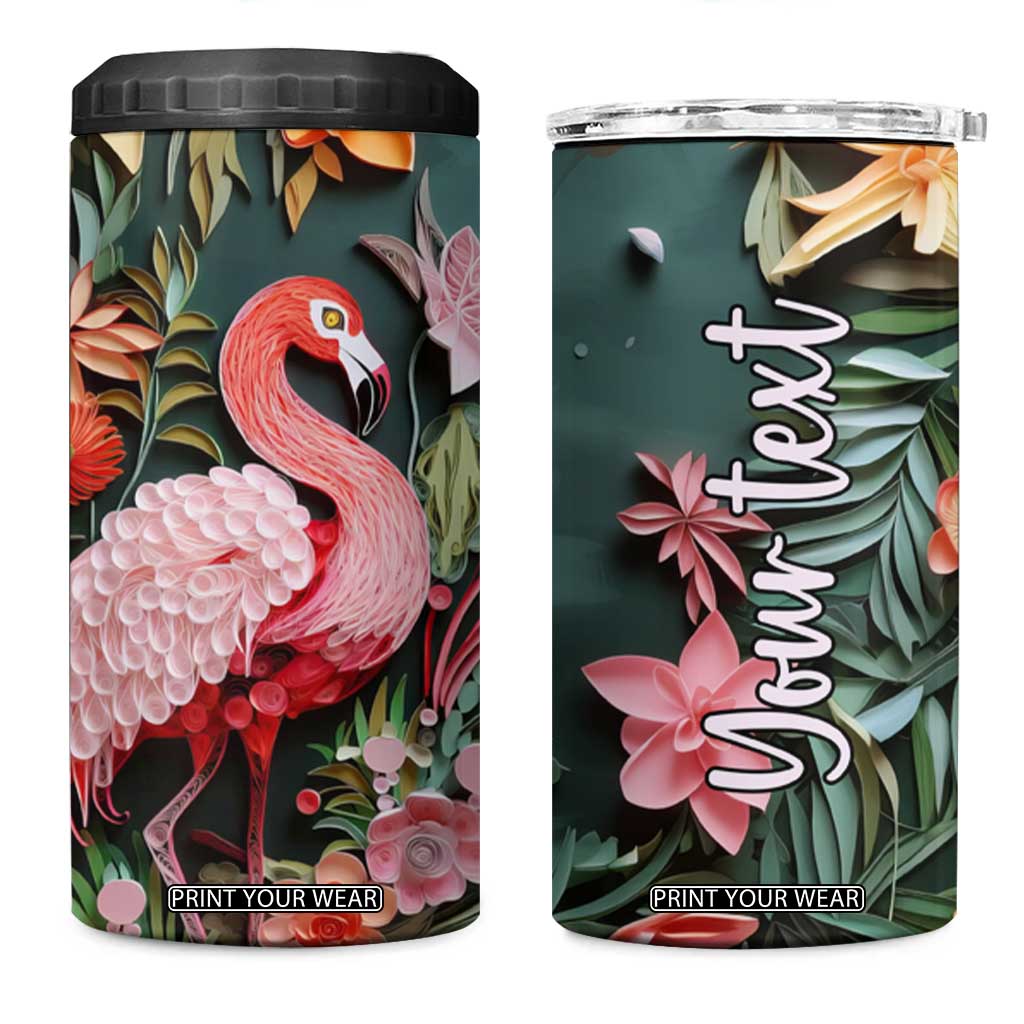 Flamingo Paper Quiling 4 in 1 Can Cooler Tumbler Personalized TS04 One Size: 16 oz Multicolor Print Your Wear