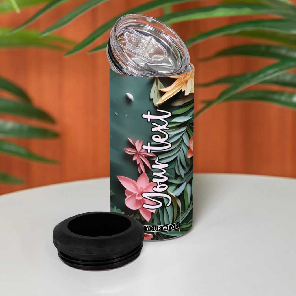 Flamingo Paper Quiling 4 in 1 Can Cooler Tumbler Personalized TS04 Print Your Wear