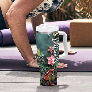 Flamingo Paper Quiling Tumbler With Handle Personalized TS04 Print Your Wear