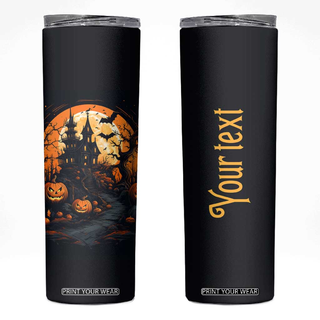 Autumn Halloween House Skinny Tumbler Personalized TS04 Multicolor Print Your Wear