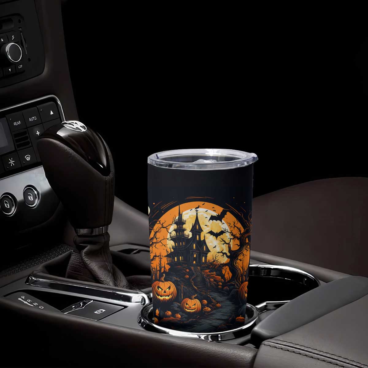 Autumn Halloween House Tumbler Cup Personalized TS04 Print Your Wear