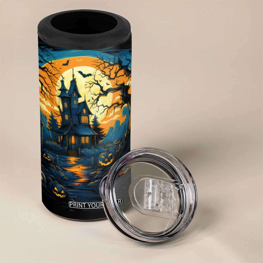 Autumn Halloween Horror House 4 in 1 Can Cooler Tumbler Personalized TS04 Print Your Wear