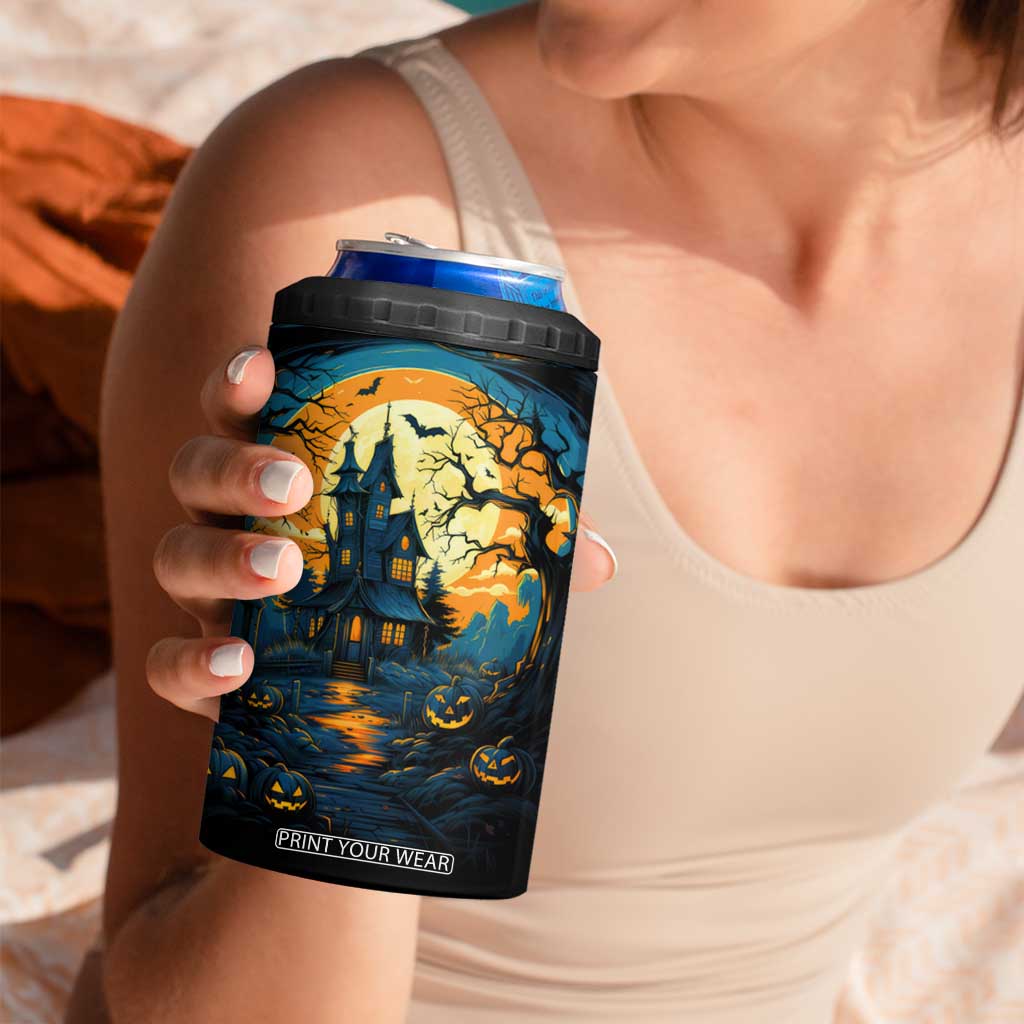 Autumn Halloween Horror House 4 in 1 Can Cooler Tumbler Personalized TS04 Print Your Wear