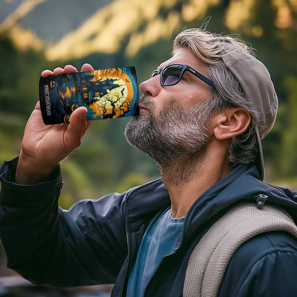 Autumn Halloween Horror House 4 in 1 Can Cooler Tumbler Personalized TS04 Print Your Wear