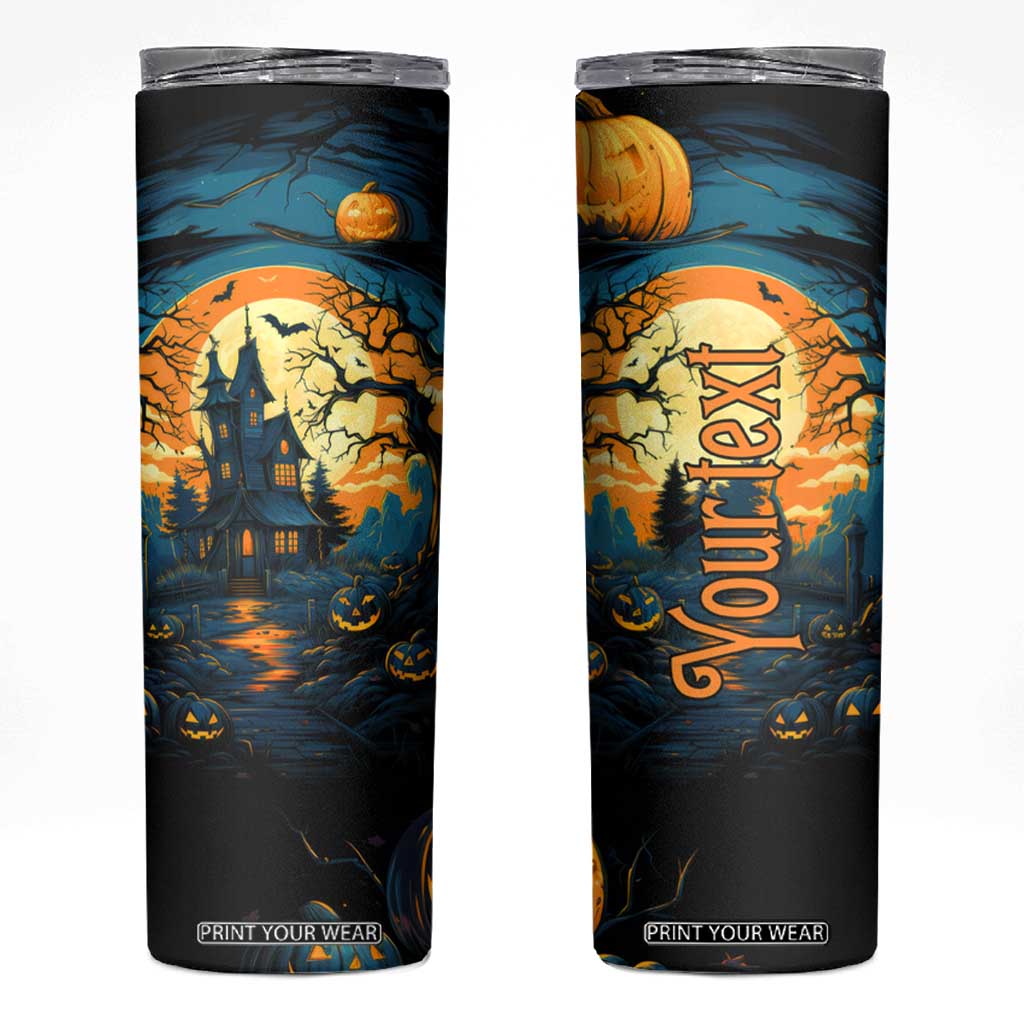 Autumn Halloween Horror House Skinny Tumbler Personalized TS04 Multicolor Print Your Wear