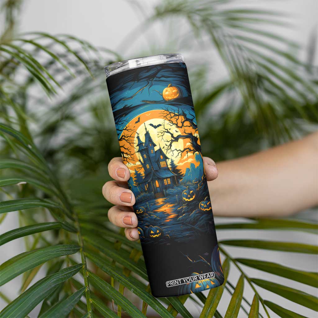 Autumn Halloween Horror House Skinny Tumbler Personalized TS04 Print Your Wear