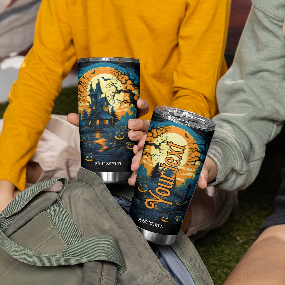 Autumn Halloween Horror House Tumbler Cup Personalized TS04 Print Your Wear