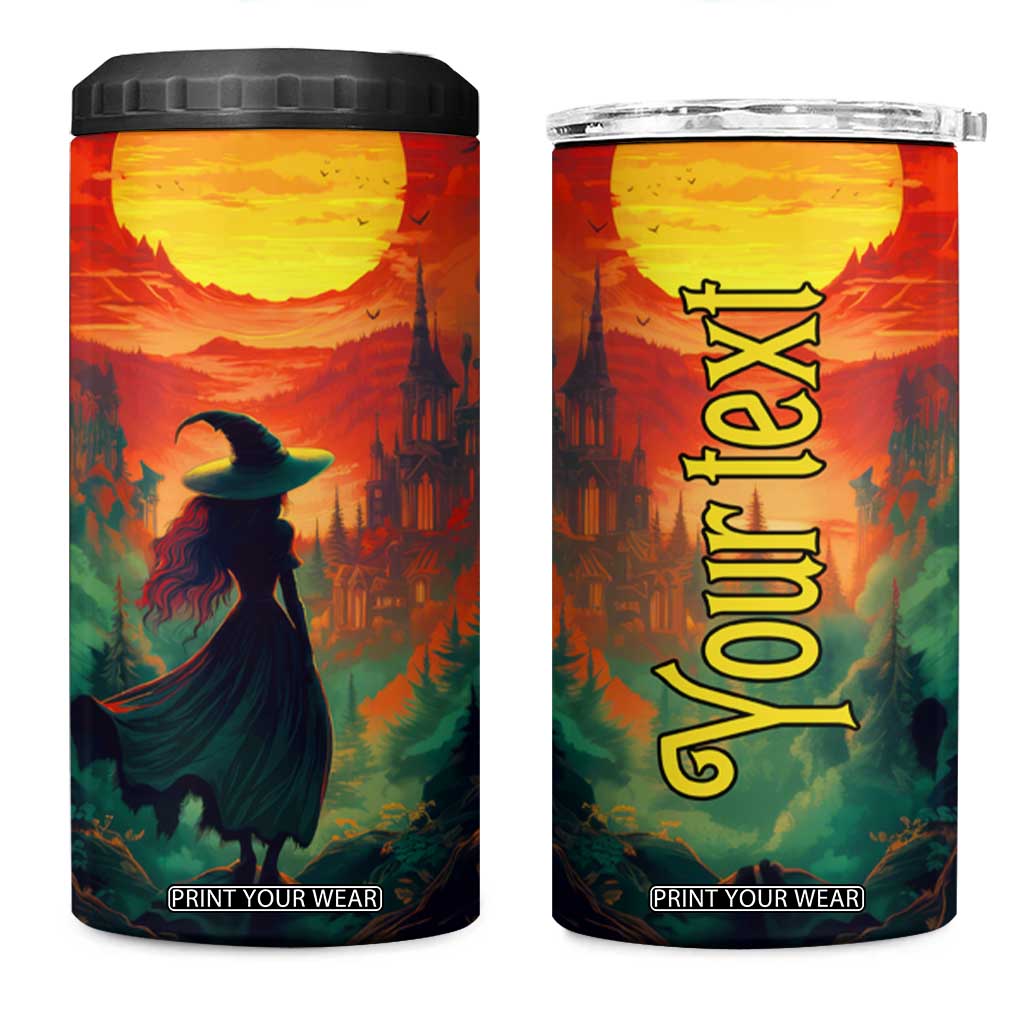 Witch Halloween Autumn 4 in 1 Can Cooler Tumbler Personalized TS04 One Size: 16 oz Multicolor Print Your Wear