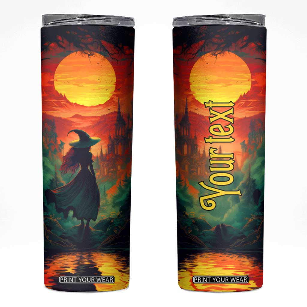Witch Halloween Autumn Skinny Tumbler Personalized TS04 Multicolor Print Your Wear