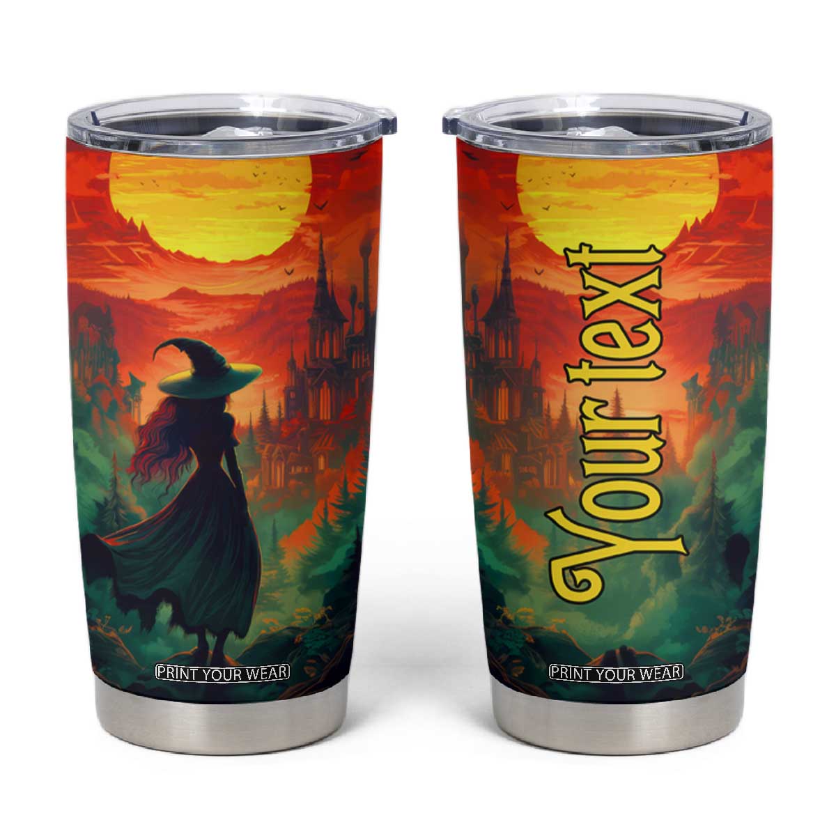 Witch Halloween Autumn Tumbler Cup Personalized TS04 Multicolor Print Your Wear