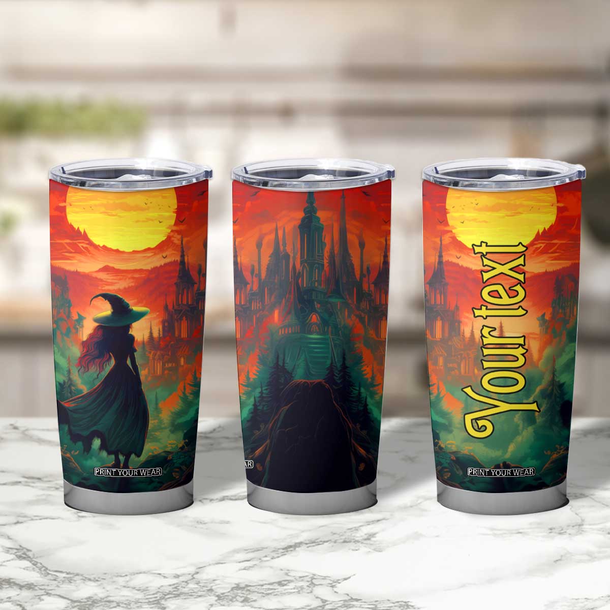 Witch Halloween Autumn Tumbler Cup Personalized TS04 Print Your Wear