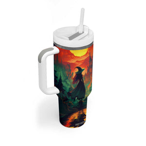 Witch Halloween Autumn Tumbler With Handle Personalized TS04 Print Your Wear