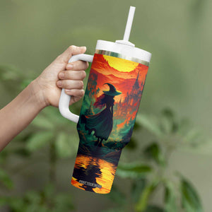 Witch Halloween Autumn Tumbler With Handle Personalized TS04 Print Your Wear