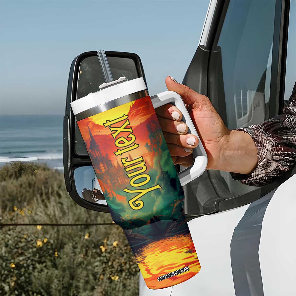 Witch Halloween Autumn Tumbler With Handle Personalized TS04 Print Your Wear