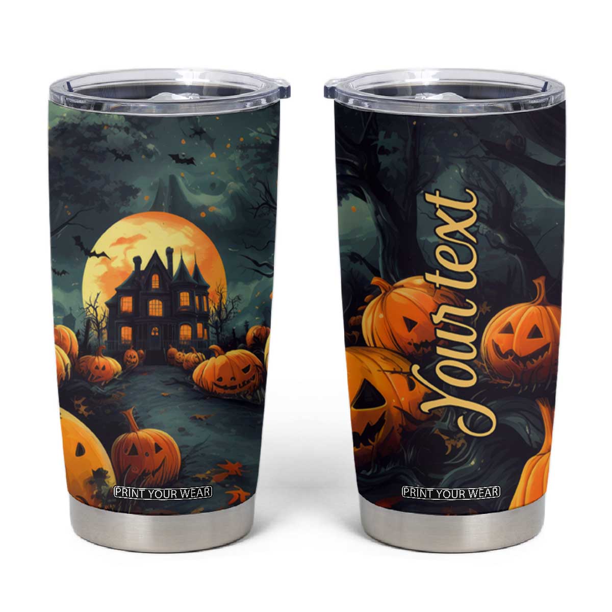 Halloween Pumpkin Tumbler Cup Personalized TS04 Multicolor Print Your Wear