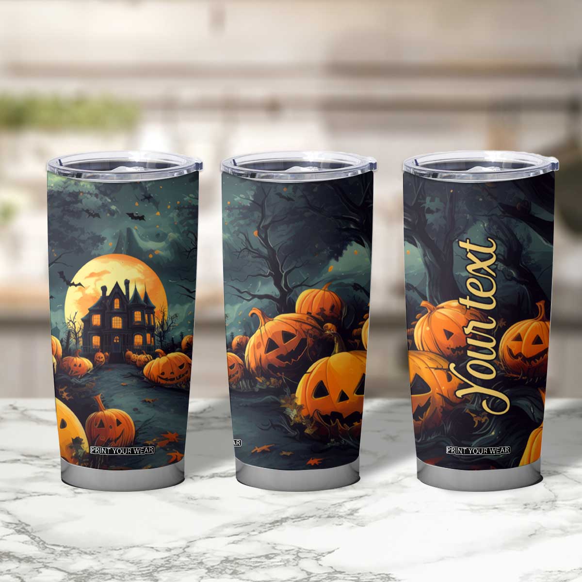 Halloween Pumpkin Tumbler Cup Personalized TS04 Print Your Wear
