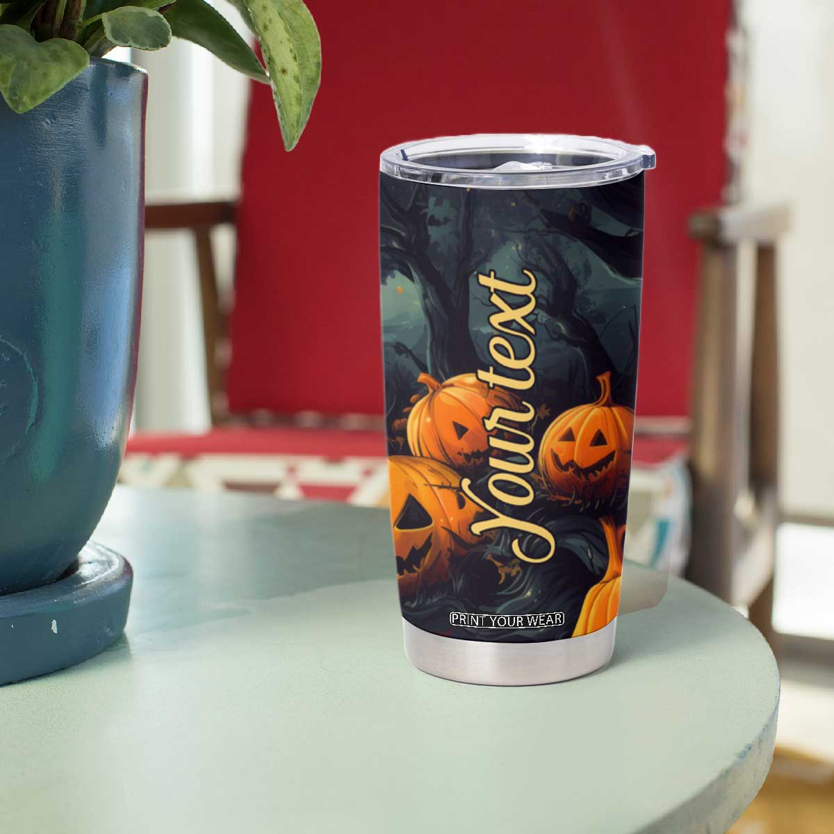 Halloween Pumpkin Tumbler Cup Personalized TS04 Print Your Wear