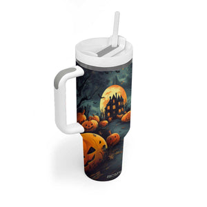 Halloween Pumpkin Tumbler With Handle Personalized TS04 Print Your Wear
