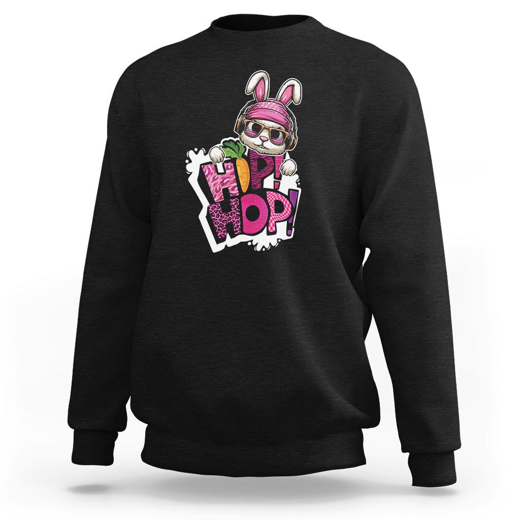 Easter Day Cool Hip Hop Bunny Sweatshirt TS09 Black Printyourwear