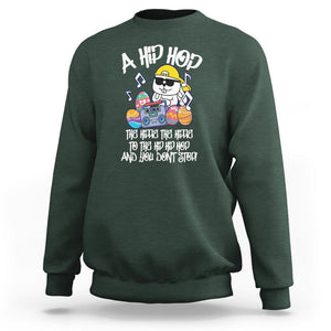 Easter Day Sweatshirt Cool Bunny The Hippie To The Hip Hop And You Don't Stop TS09 Dark Forest Green Printyourwear