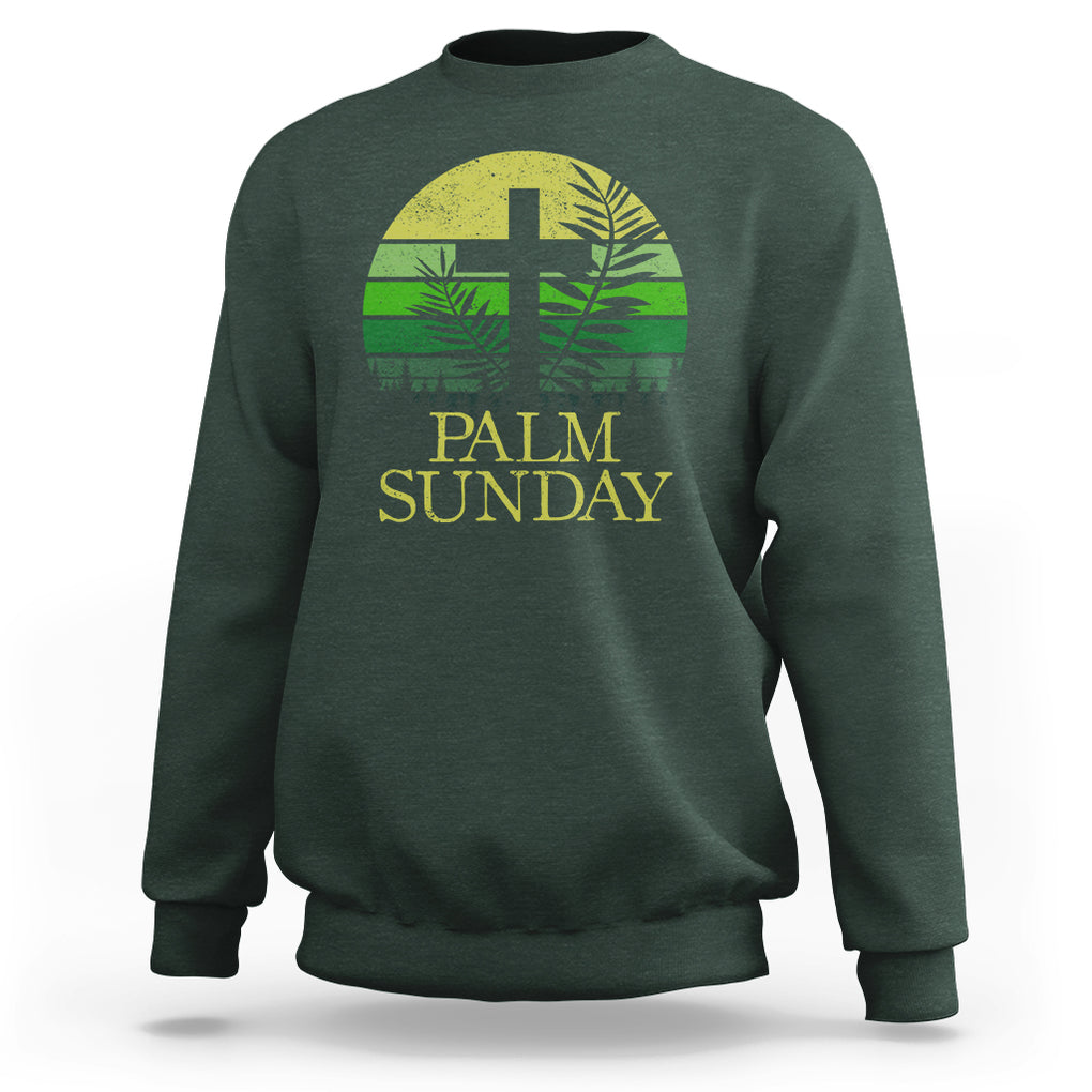 Palm Sunday Sweatshirt Christian Church Religion Holiday God Catholic TS09 Dark Forest Green Printyourwear