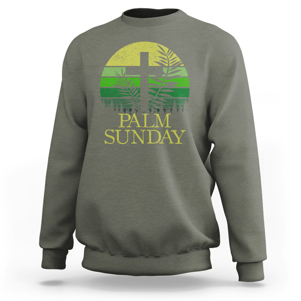 Palm Sunday Sweatshirt Christian Church Religion Holiday God Catholic TS09 Military Green Printyourwear